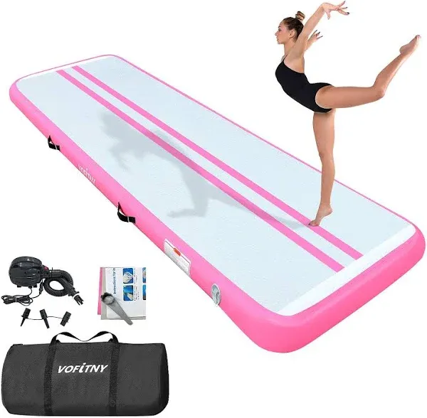  All Purpose Gymnastics Mat 10ft*3.3ft*4in<wbr/>ches(3m*1m*0.1<wbr/>m) Pink double strips