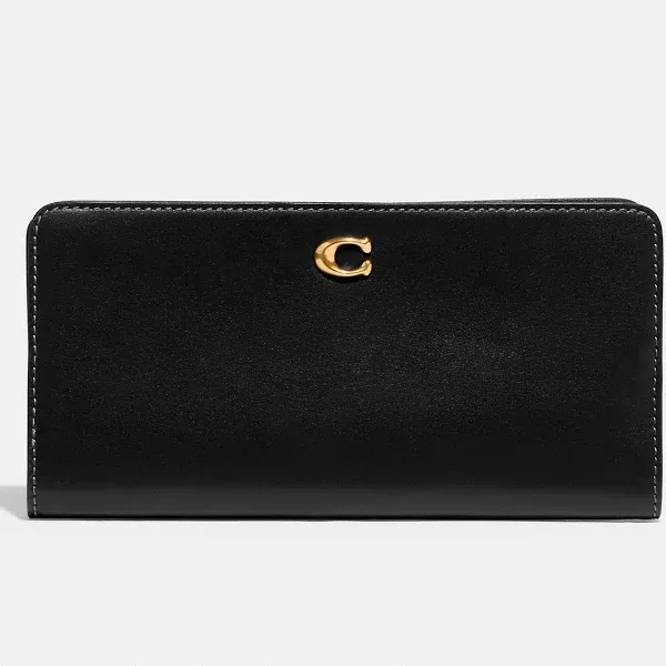 Coach soft Leather bifold Snap wallet Black