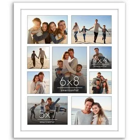 Americanflat Collage Picture Frame Fits One Four and 4x6 Photos or One Photo