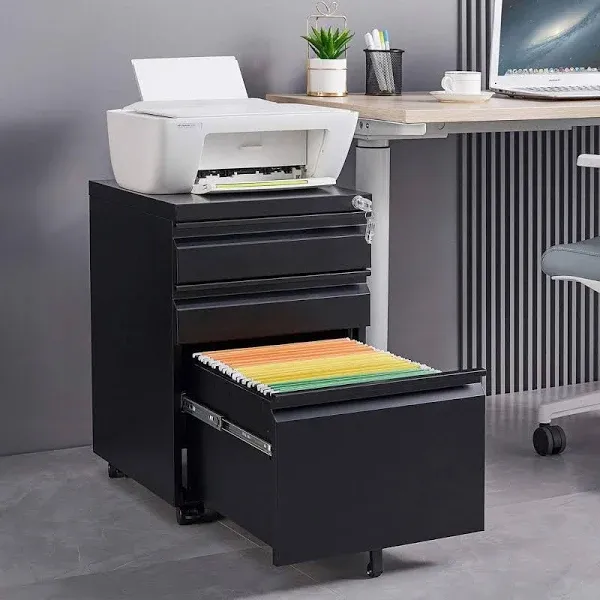 3 Drawer Mobile File Cabinet Filing Cabinet and