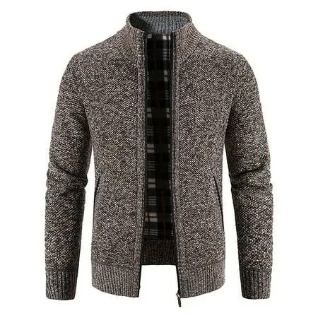 Men's Casual Full Zip Knitted Cardigan