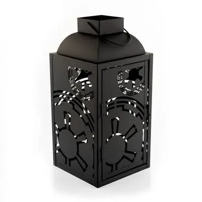 Star Wars Black Stamped Lantern  Imperial Symbol  14 Inches  Set of 2