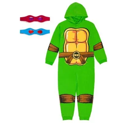 Teenage Mutant Ninja Turtles Donatello Raphael Leonardo Zip Up Costume Coverall and Reversible Masks Newborn Adult