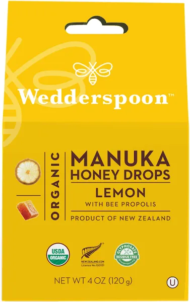 Wedderspoon Organic Manuka Honey Drops Lemon