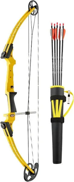 Genesis Original Archery Compound Bow/Arrow Set, Left Handed, Yellow (Open Box)