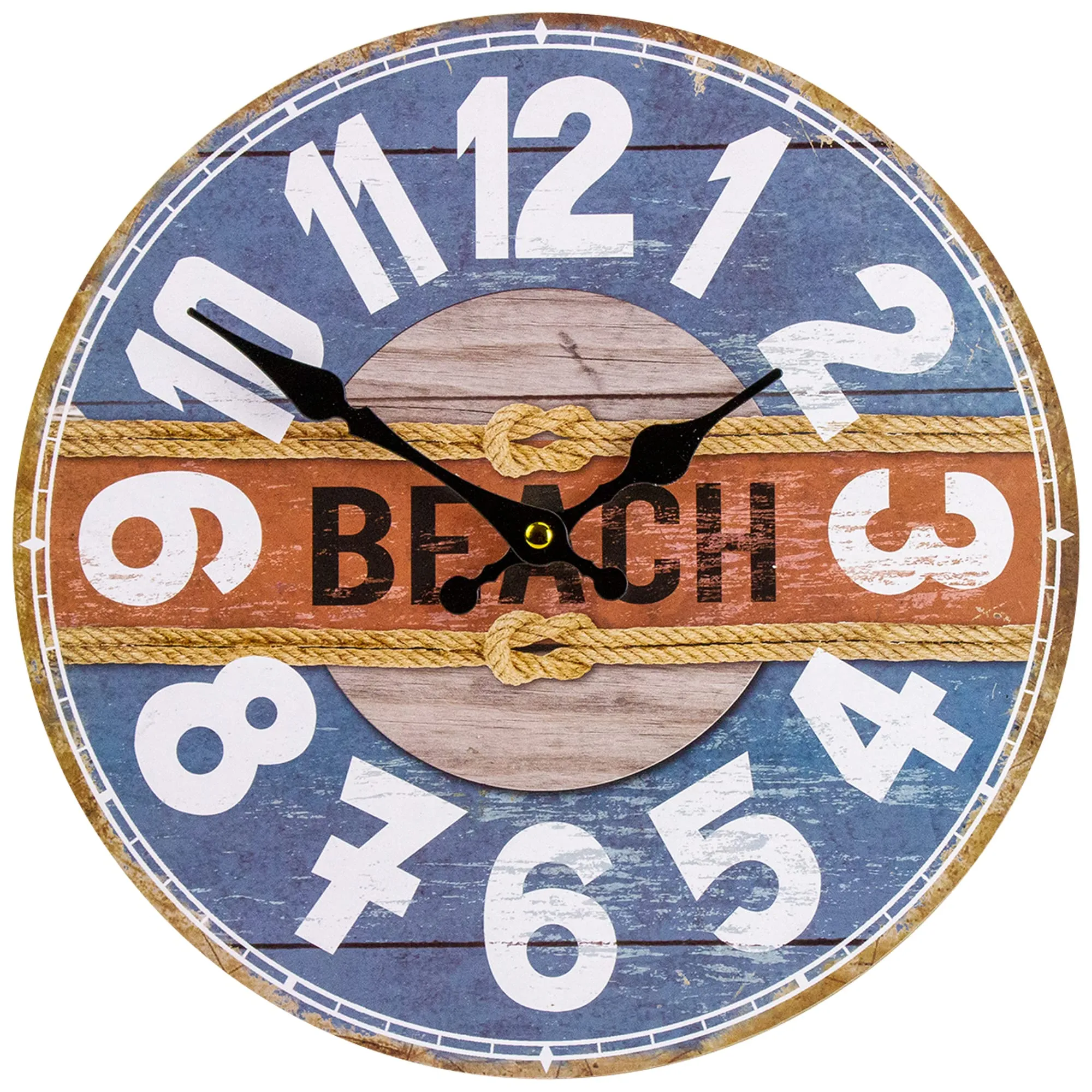 Northlight 12" Battery Operated Beach Round Wall Clock