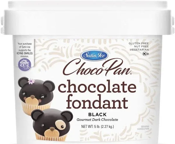 Satin Ice ChocoPan Black Chocolate Fondant 5 Pounds