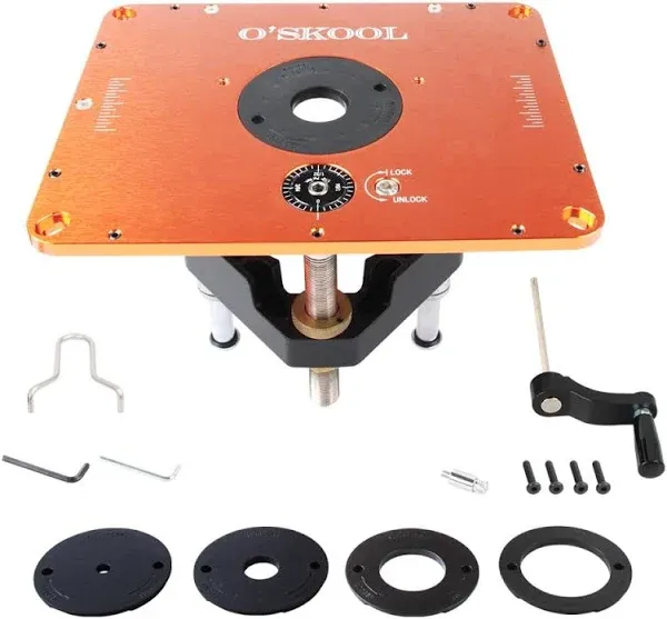 Router Lift Systems for 4.2" Diameter Motors, 9-1/4'' x 11-3/4'' Plate 5-Piece Insert Ring Kit