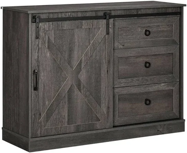 Homcom Farmhouse Sideboard Buffet Cabinet Kitchen Cabinet Coffee Bar Cabinet