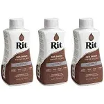 3 Pack Rit Dye Liquid 8oz-Dark Brown 8-25