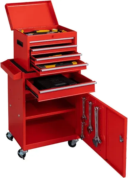 5-Drawer Rolling Tool Chest with Wheels, Detachable Top Tool Box, Liners, Locking System