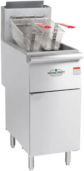 Avantco FF400 Liquid Propane 50 lb. Stainless Steel Floor Fryer - 120,000 BTU