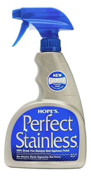 HOPE&#039;S Perfect Stainless Steel Cleaner 22-Ounce, Streak-Free Self-Polishing Form