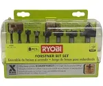 Ryobi A9FS8 8-Piece Forstner Bit Set - Amazing Condition - Sharp - X-Wing Design