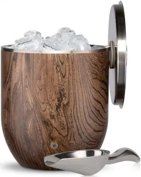 Snowfox Stainless Steel Ice Bucket with Lid and Scoop