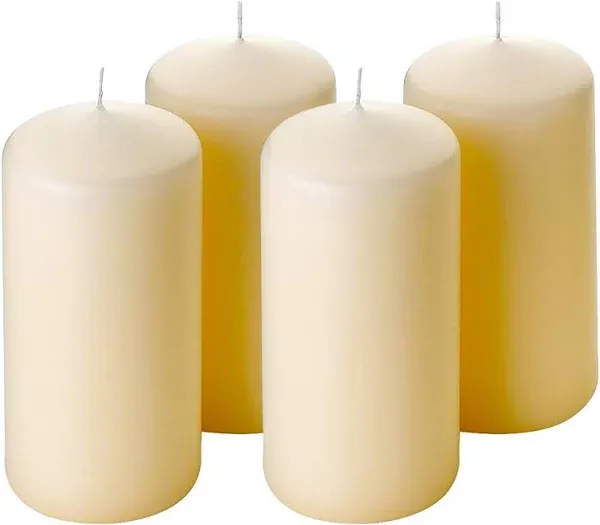 PARNOO Unscented Pillar Candles Set of 4