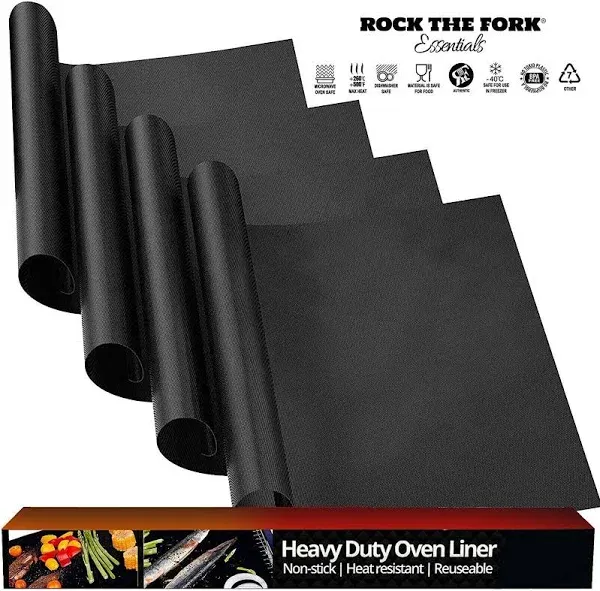 Meegoo Oven Liners for Bottom of Oven, 2 Pack Large Thick Heavy Duty Non-Stick Teflon Oven Mat Set, 15.74"x 23.62" BPA and PFOA Free Oven Floor Protector Liner, Kitchen Friendly Cooking Accessory