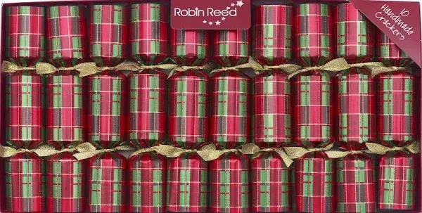 Robin Reed 8.5&#034; Crackers, Tartan Design - Box of 10 (41205)