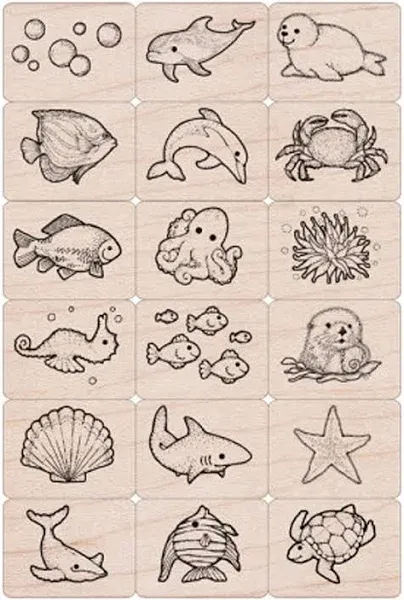 Hero Arts Ink 'n Stamp Tub Sea Life