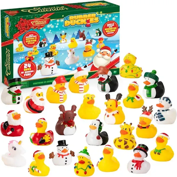 JOYIN 24 Days Advent Christmas Calendar with 24 Rubber Ducks