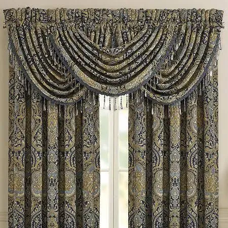 Five Queens Court Palmer Waterfall Rod Pocket Valance