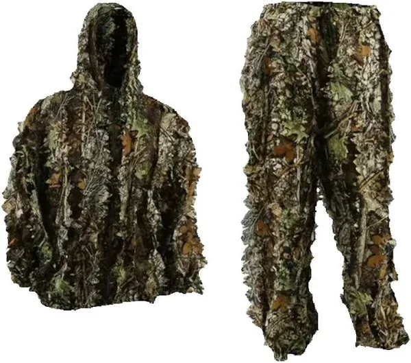 Zicac Outdoor Camo Ghillie Suit 3D Leafy Camouflage Clothing Jungle Woodland Hunting