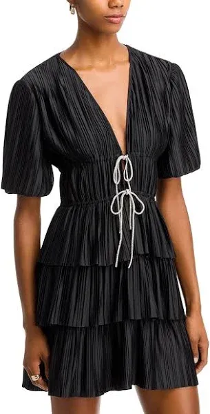 WAYF Thinking Of You Pleated Satin Minidress Size XL