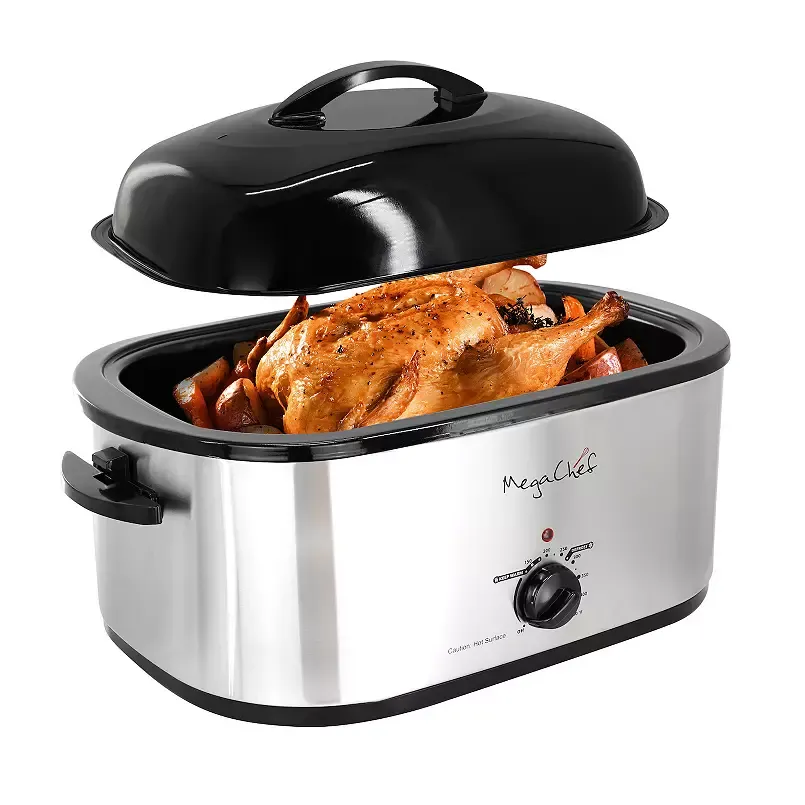 MegaChef 22 Quart Electric Roaster/Roasting Counter Top Oven with High Dome and Self-Basting Lid