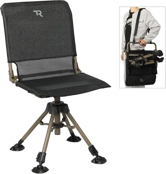 TR Hunting Chair 360 Degree Silent Swivel Folding Chair for Blinds 400lbs Cap...