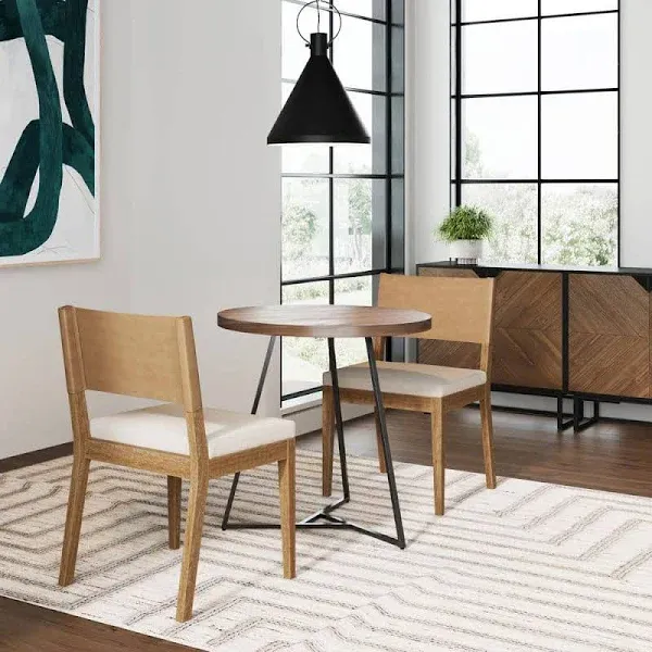 Nathan James Linus Modern Upholstered Dining Chair Solid Rubberwood Legs