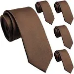 ZENXUS Skinny Ties for Men, Solid Color 2.5 inch Slim Neckties 1 57 Coco Brown