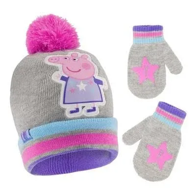 eOne Toddler Winter Hat, Kids Gloves or Toddlers Mittens, Peppa Pig Baby Beanie for Girl Ages 2-4