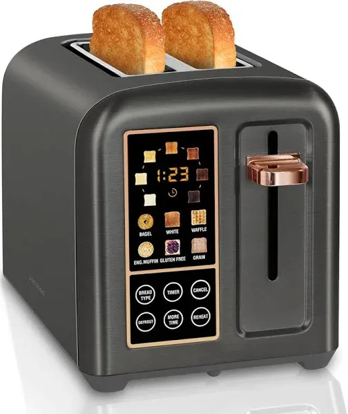 seedeem Toaster 2 Slice Stainless Toaster LCD Display&Touch Button