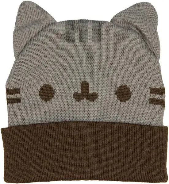 Pusheen Beanie Hat with Ears,Gray,Standard