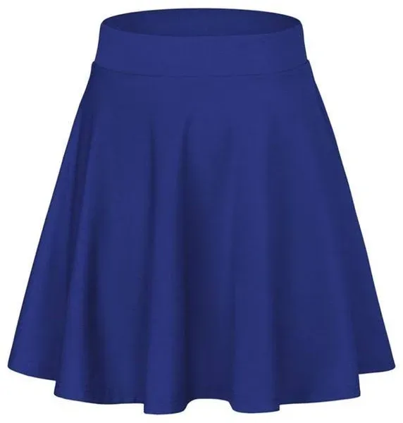 Afibi Casual Mini Stretch Waist Flared Plain Pleated Skater Skirt