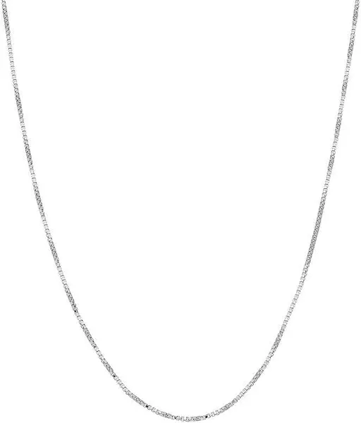 Sterling Silver Diamond Cut Adjustable Box Chain Necklace