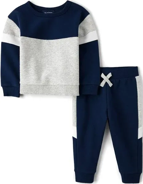 The Children's Place Baby Boys 2-Piece Colorblock Fleece Outfit Set