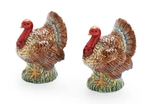 Spode Woodland Figural Turkey Salt & Pepper Set