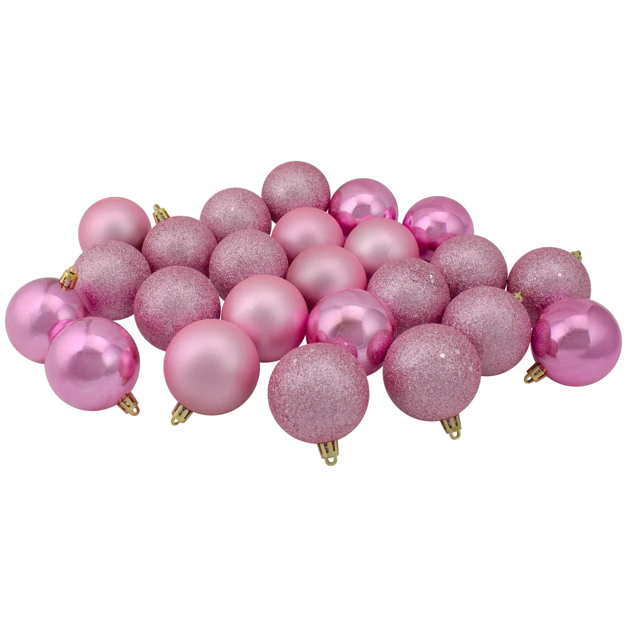 60ct. 2.5" Bubblegum Pink Shatterproof Plastic Ball Ornaments