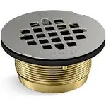 Kohler K-22675-BS Brushed Stainless Round Brass Shower Receptor Drain