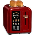 SEEDEEM Toaster 2 Slice, Touch Control Stainless Toaster LCD Display, 50% Faster Heating Speed, 1.4'' Wide Slots, More Timer Functions, Removable