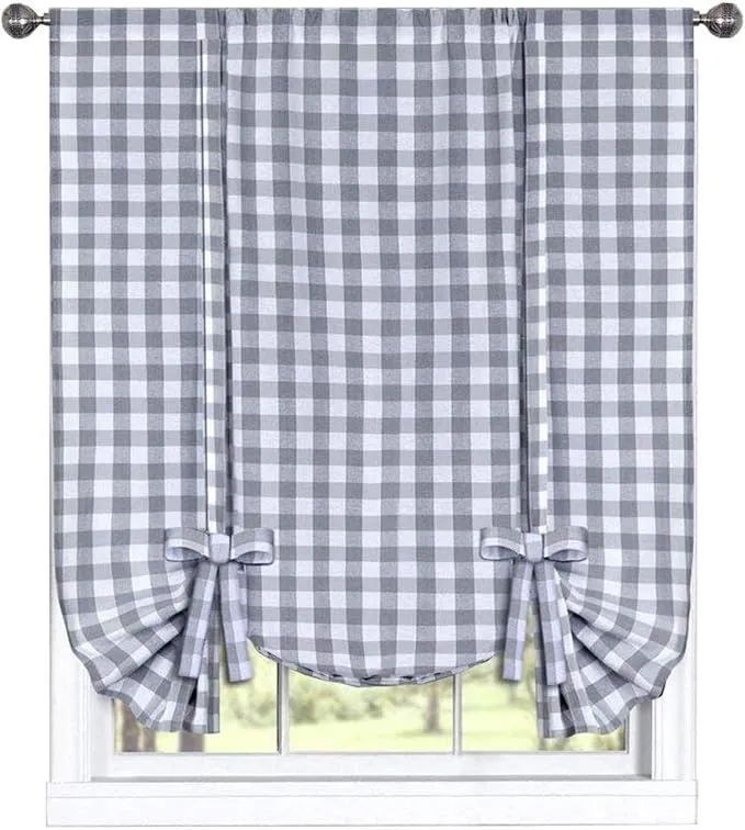 Goodgram Buffalo Check Gingham Tie Up Single Window Curtain