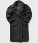 UGG Gertrude Long Teddy Coat - Black - Size M - Women