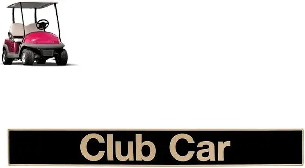 Drive-up Name Plate for Club Car Precedent, Black Gold Decal for Golf Cart 15.74"×2.24" Emblem