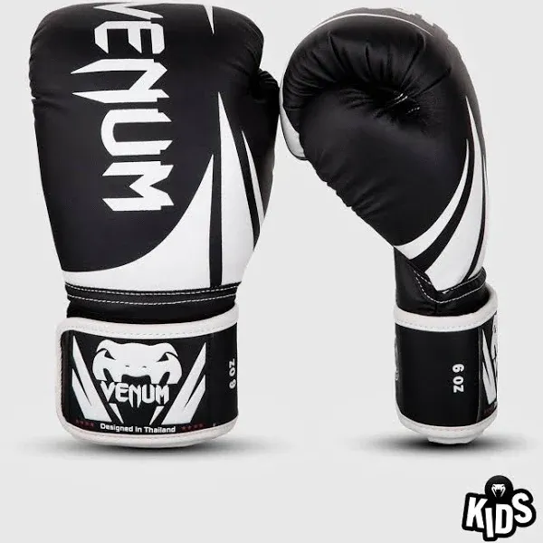 Venum Challenger 2.0 Kids Boxing Gloves - Black/White - 6 oz - Venum