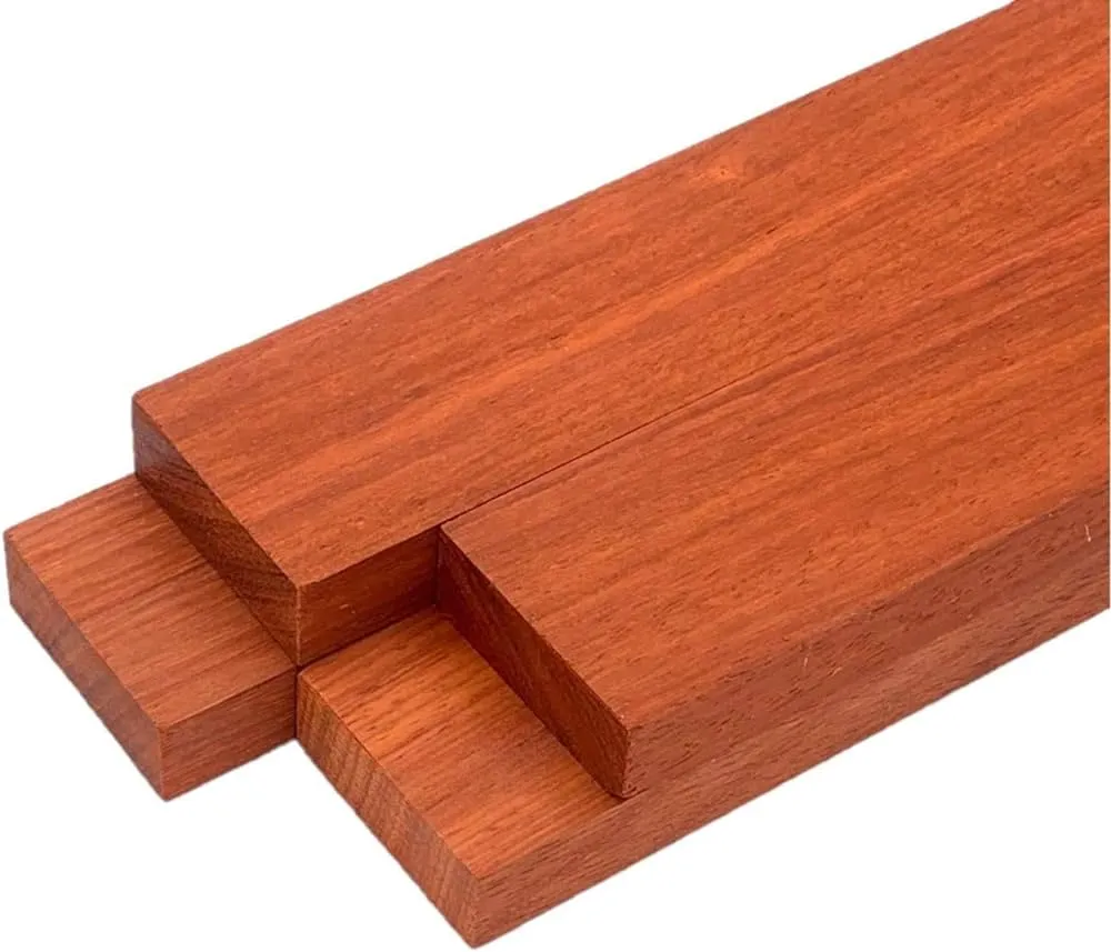 Woodchucks Wood 3/4 Inch x 2 Inch x 16 Inch Solid Padauk Hardwood Lumber Boards as Cutting Board Wood (10 Pack)