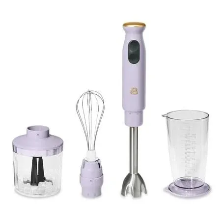 Beautiful 2-Speed Immersion Blender with Chopper & Measuring Cup by Drew Barrymore (Porcini Taupe)