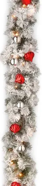 National Tree Company 9-ft. Pre-lit Snowy Bristle Pine Artificial Christmas Garland