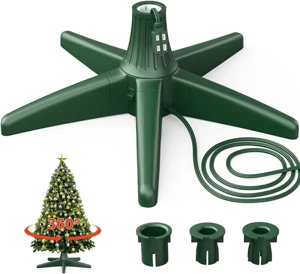 Rotating Christmas Tree Stand, Thickened ABS, Sturdy 5-Legged Design, Include...