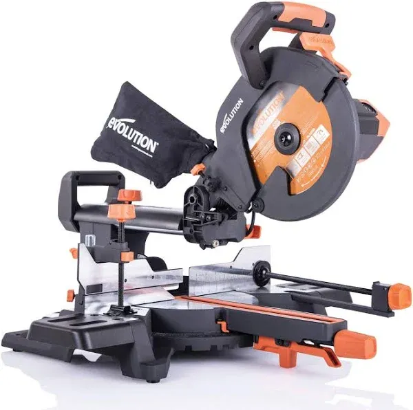 Evolution R255SMS+ Single Bevel Sliding Miter Saw With 10 in. Multi-Material Cutting Blade